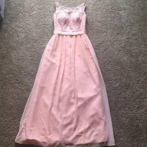 Coral illusion bridesmaid/ homecoming/prom dress